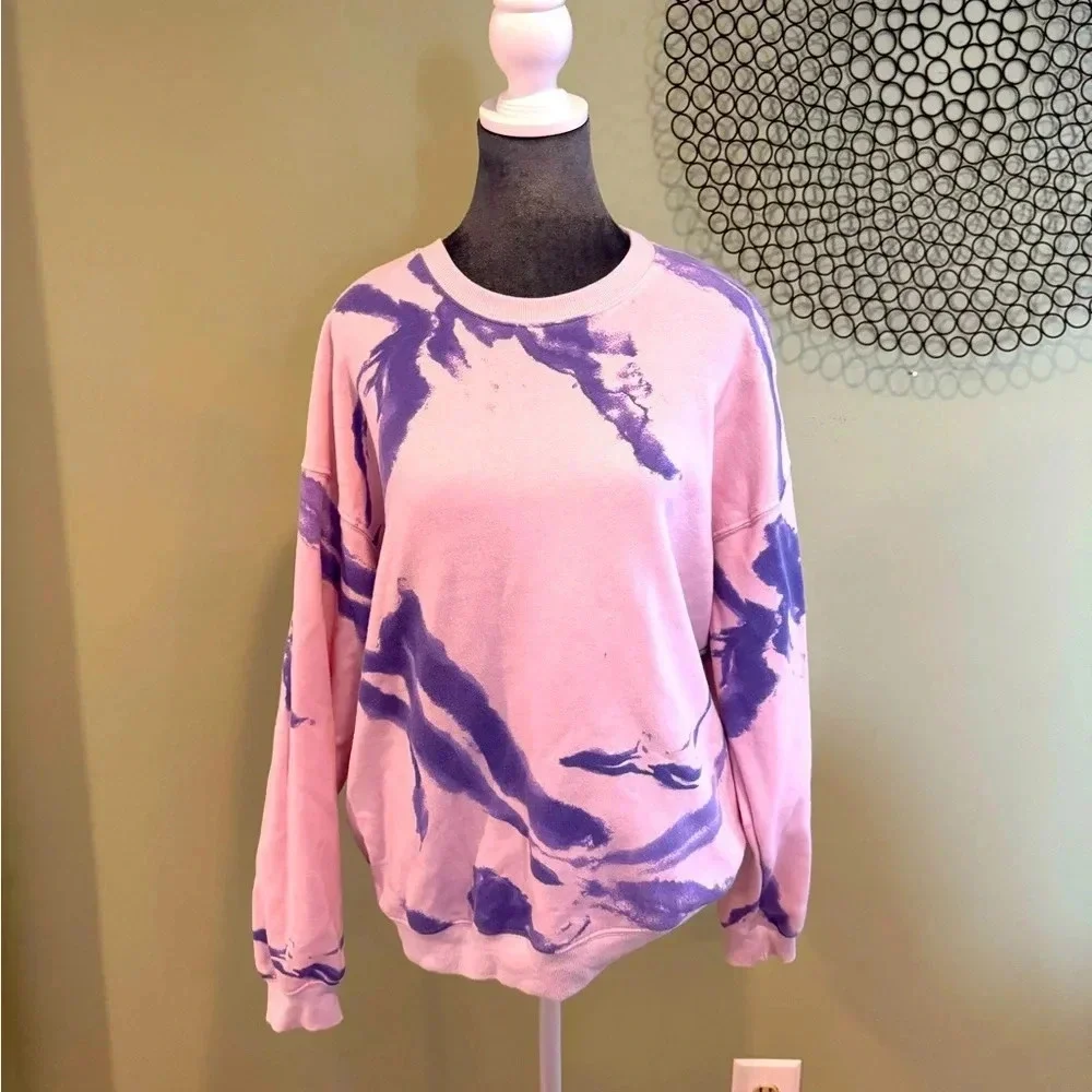 Wild Fable Fleece lined Sweatshirt Pink and Purple - Size Medium - Picture 1 of 5